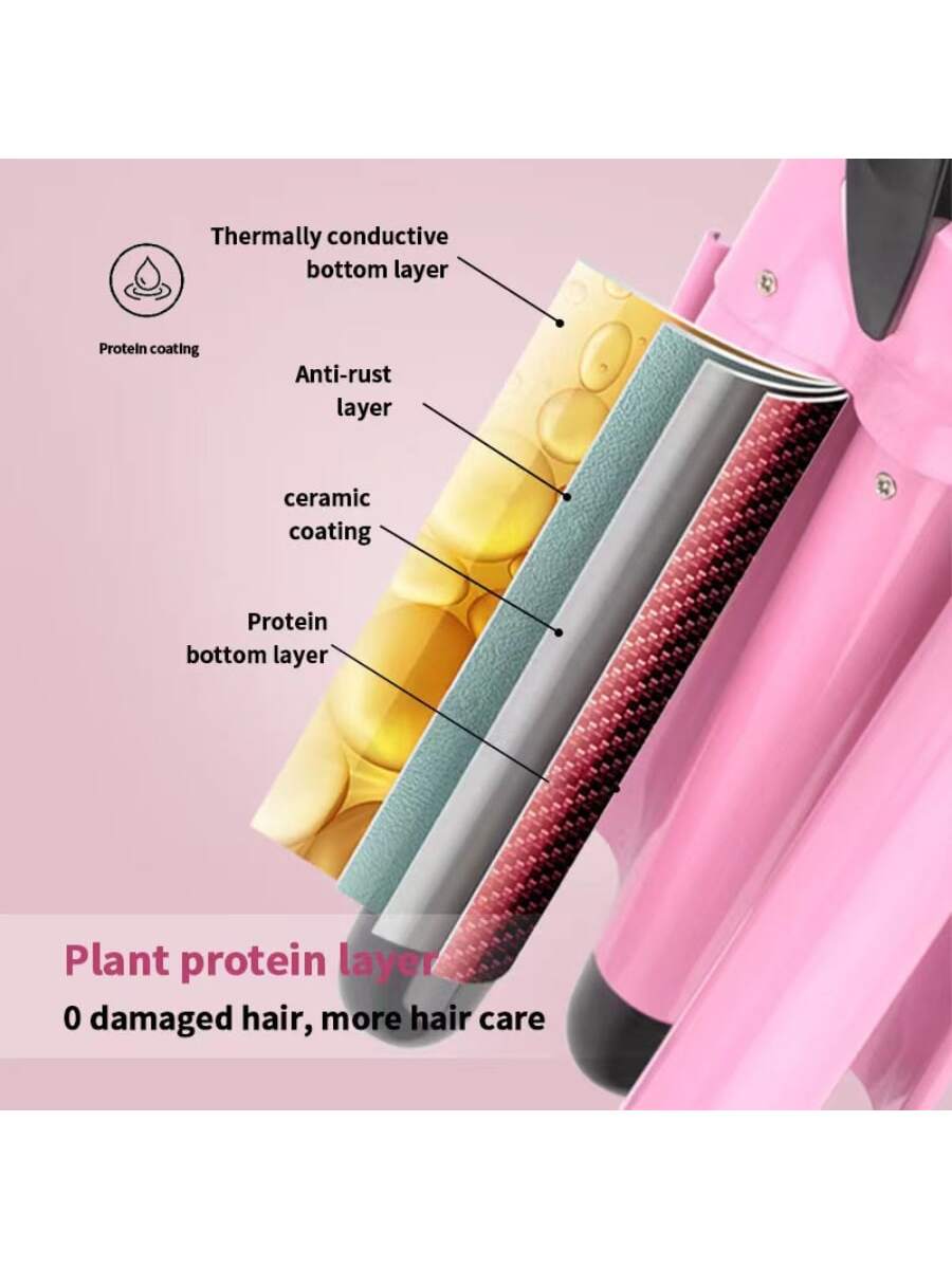 Pink Triple Barrel Hair Curler