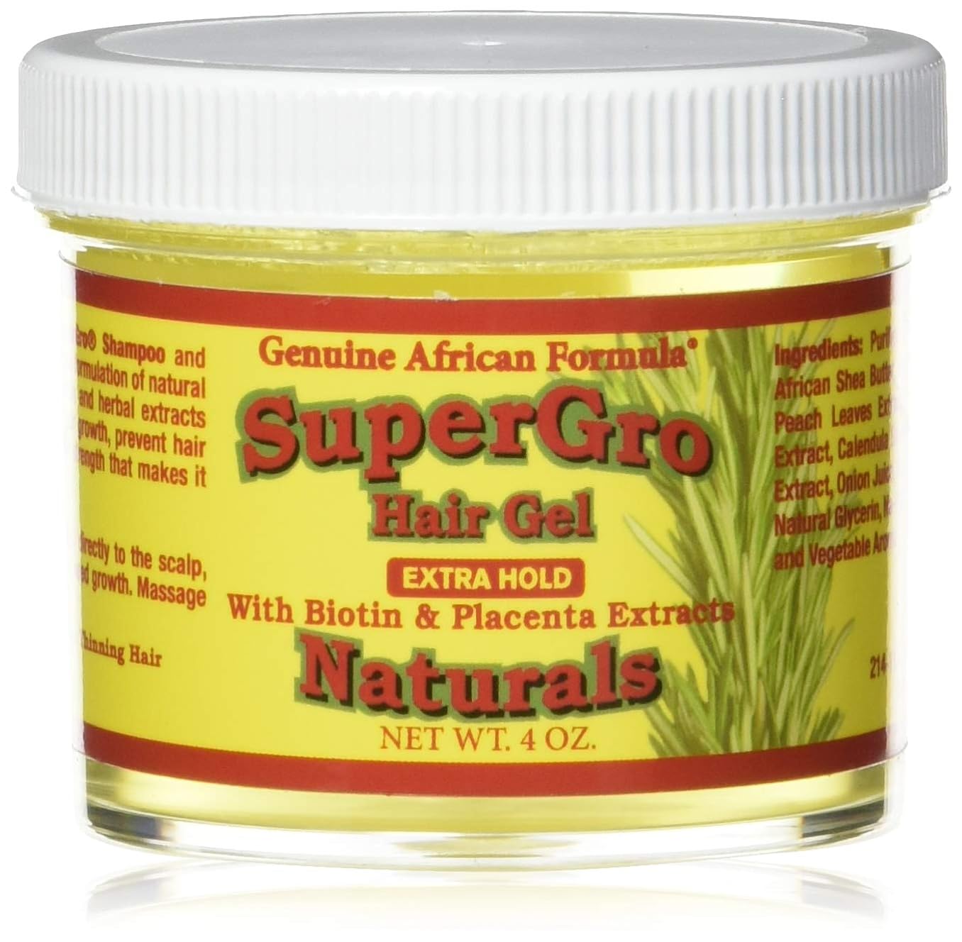 Genuine African Formula SuperGro Hair Gel with Extra Hold-For Breading, Locking, Twisting, Retwisting, Styling-Natural Hair Gel, Frizzy Hair-Hair Care Gel 4oz