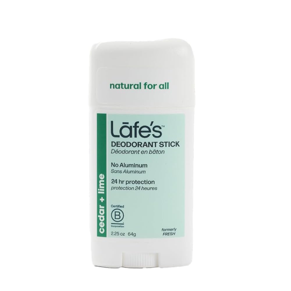 Lafe's Natural Deodorant | 2.25oz Aluminum Free Natural Deodorant Stick for Women & Men | Paraben Free & Baking Soda Free with 24-Hour Protection (Cedar & Lime, 2.25 Ounce)