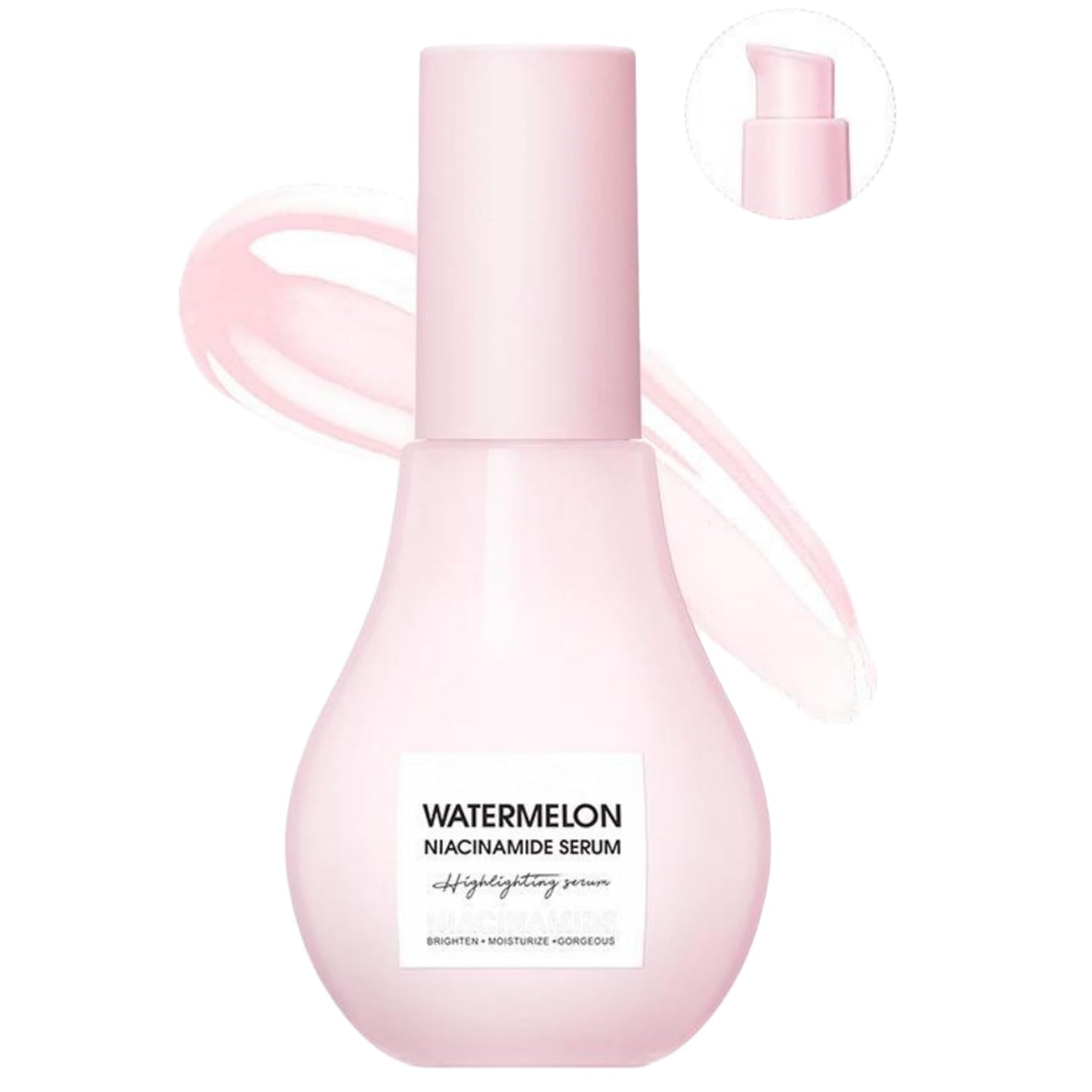 Mysense Watermelon Niacinamide Moisturize Serum,Hydrating & Brighten with Hyaluronic Acid, Glycerin and Vitamin E Facial Serum and Priming Liquid Highlighter, Face Makeup Primer (60ml)