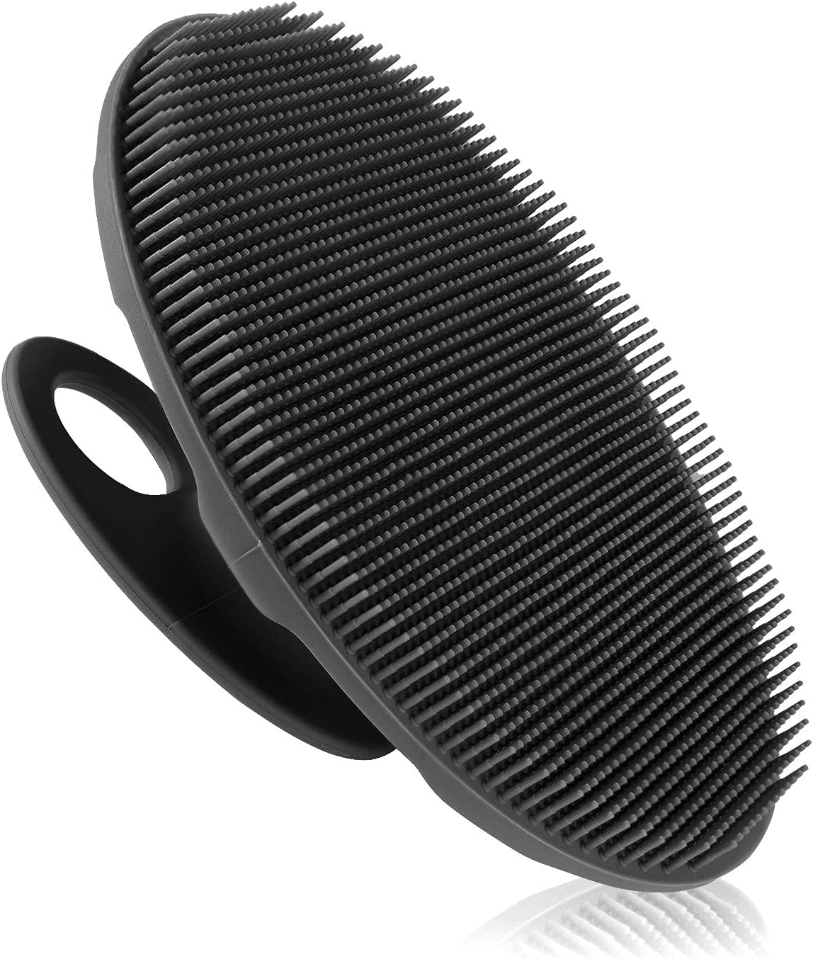INNERNEED Soft Silicone Body Scrubber Handheld Shower Cleansing Brush, Gentle Exfoliating and Massage for All Kinds of Skin (Black)