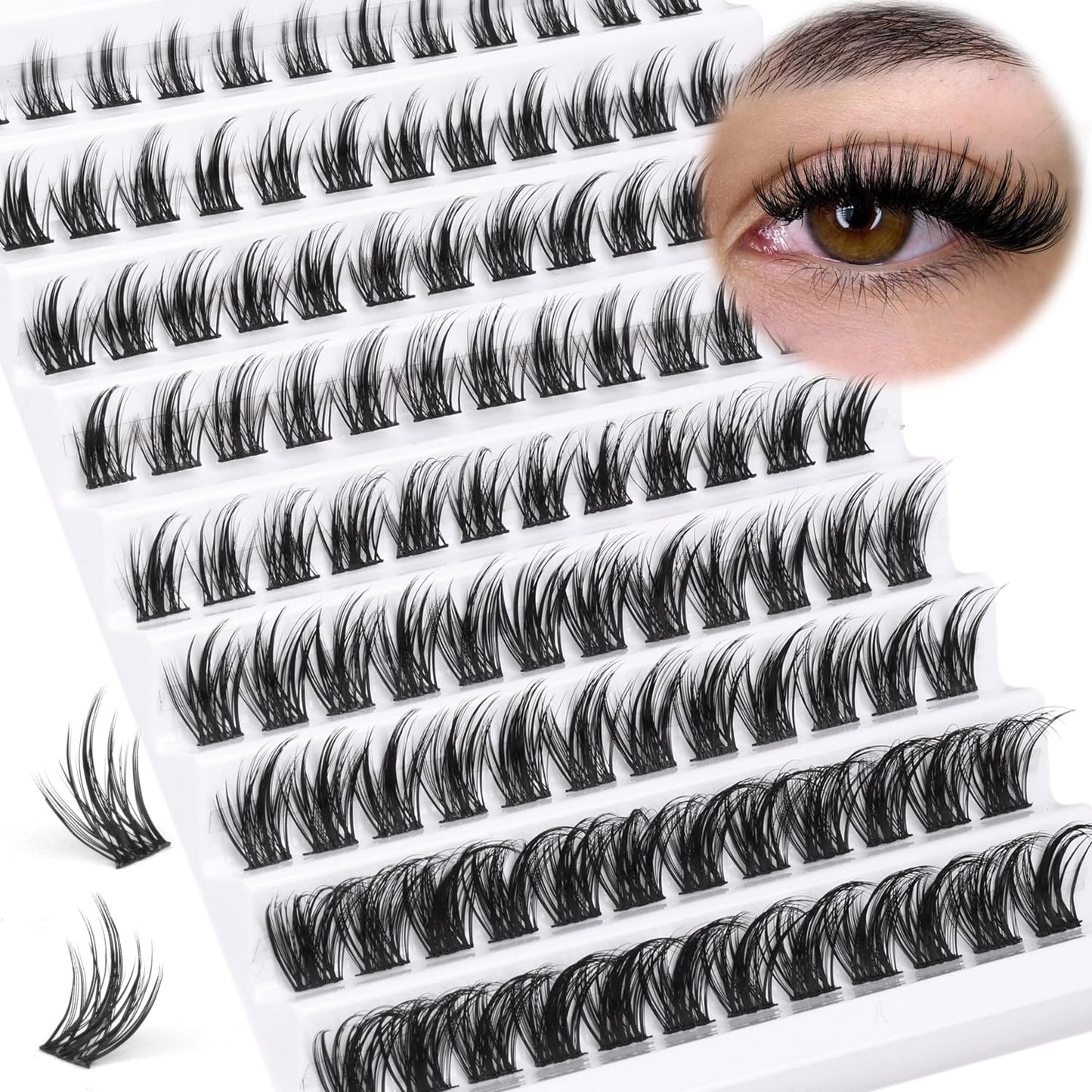 Lash Clusters DIY Eyelash Extensions 120pcs Cluster Lashes Wispy False Eyelashes 8-16MM Individual Lashes Extensions Mega Fluffy Eyelash Clusters by Ruairie