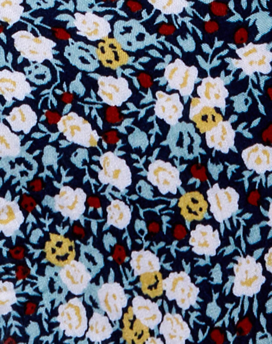 Cello Midi Dress in Floral Field Navy
