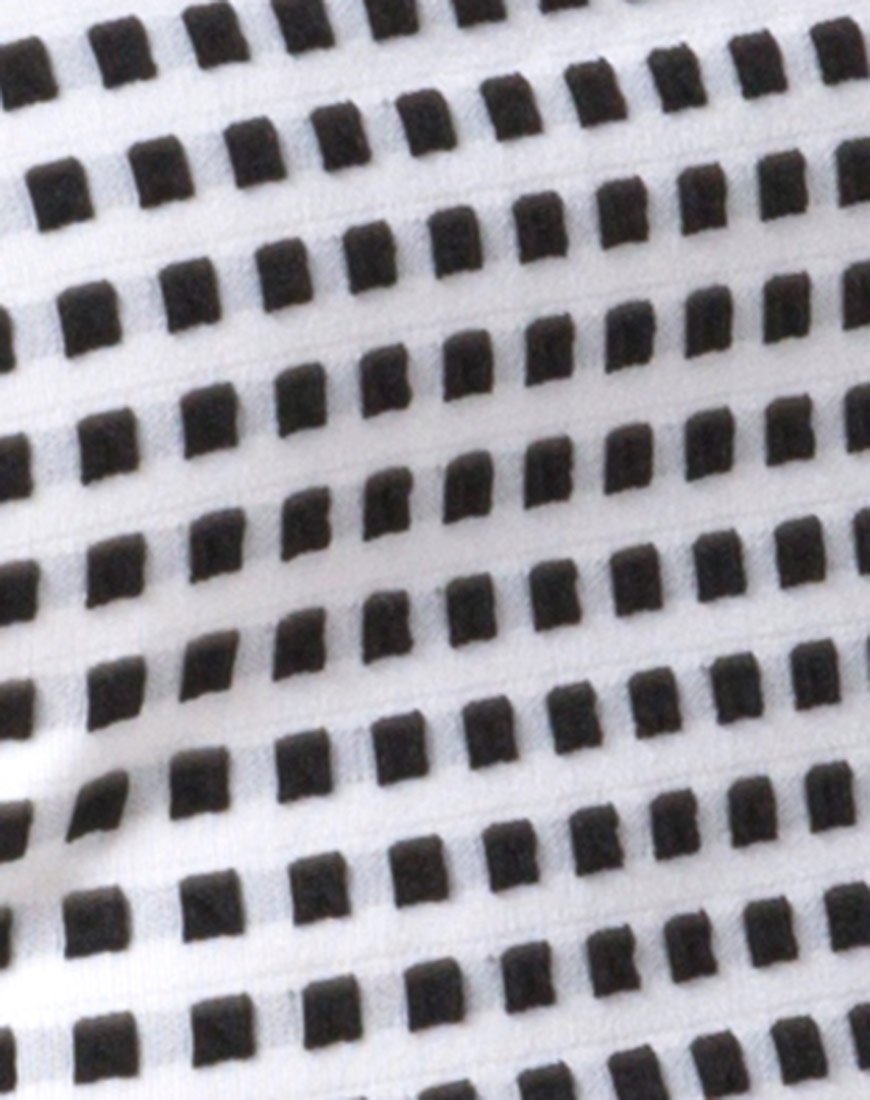 Ciara Top in Gingham Ivory Black