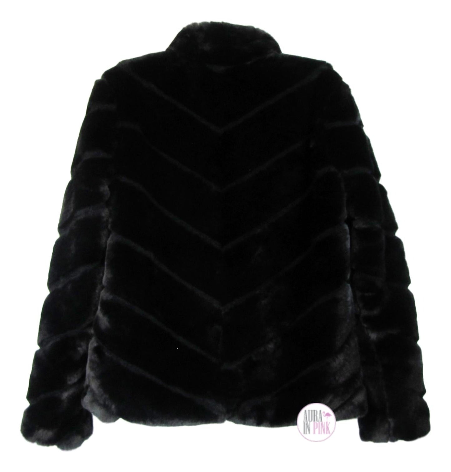 Ci Sono Kids by Cavalini Ultra Luxury Black Mink Faux Fur Plush Coat