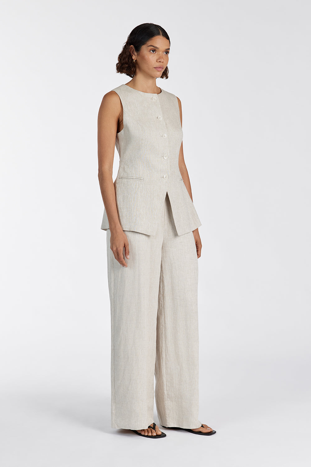 GINA NATURAL LINEN WAIST PANT