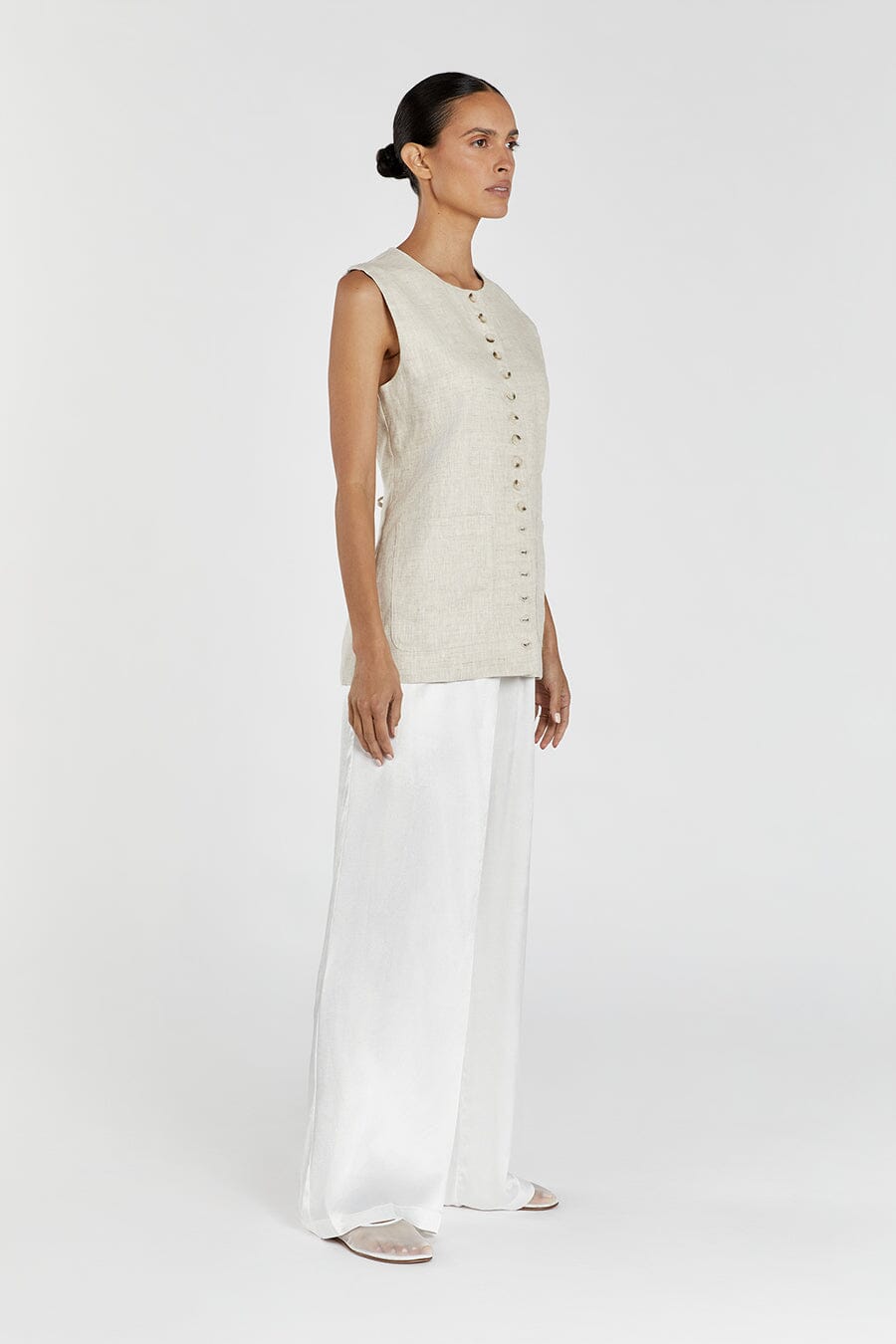 MYA WHITE SATIN PANT