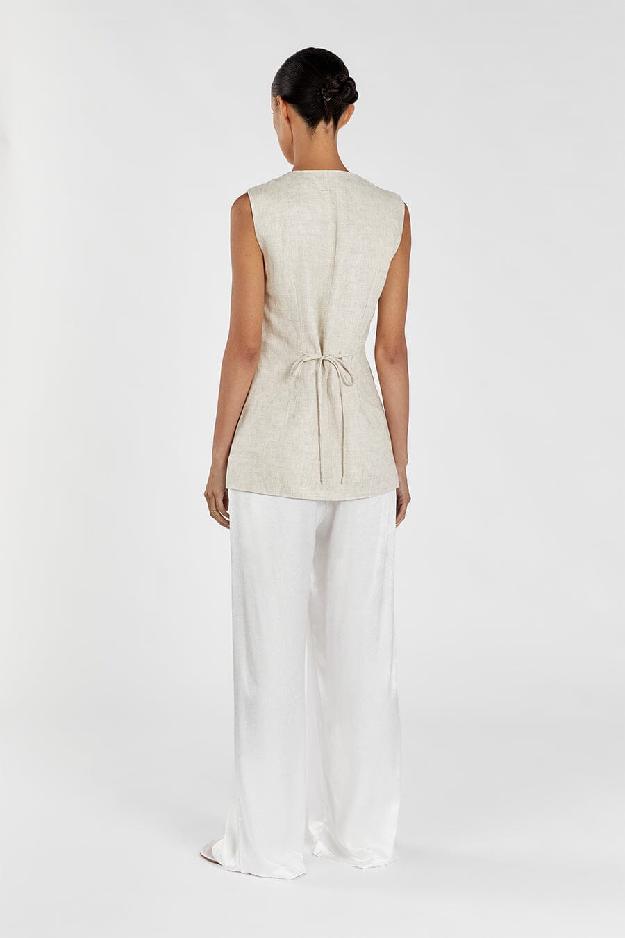 MYA WHITE SATIN PANT