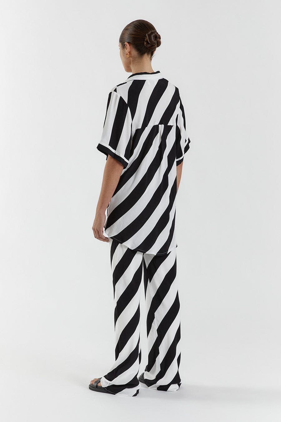 CARLIE WHITE/ BLACK DRAWSTRING PANT