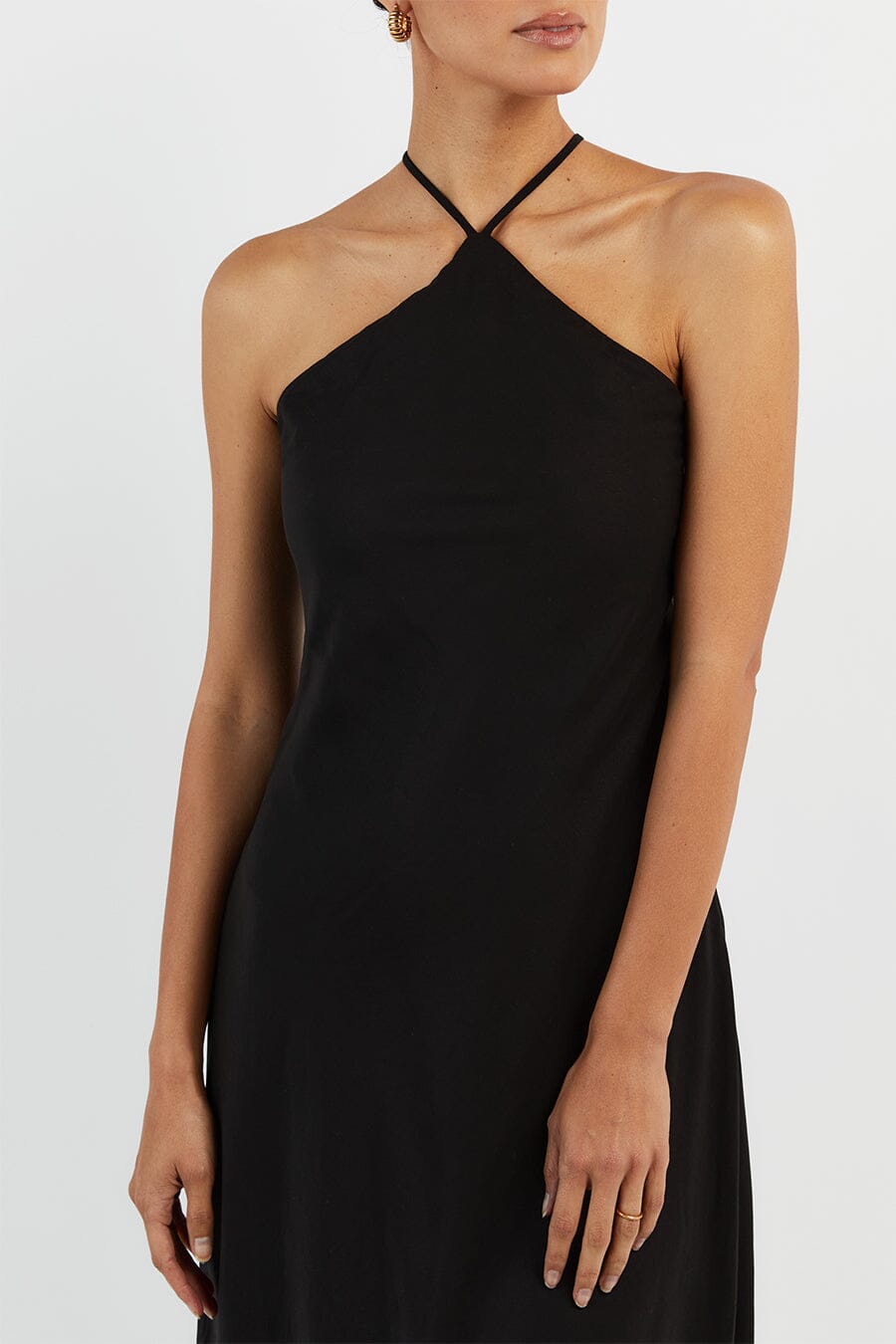 LEVI BLACK TENCEL BLEND MIDI DRESS