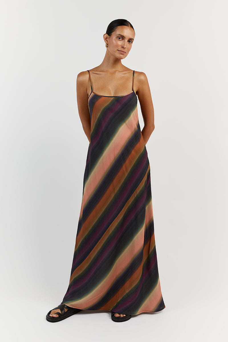 LULU OMBRE SCOOP SLIP MIDI DRESS Clothing DISSH Boutiques 16 DARK PURPLE