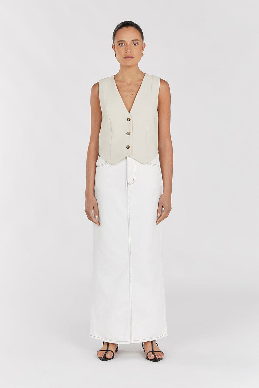 ROWAN BONE VEST Clothing DISSH Boutiques 16 BONE