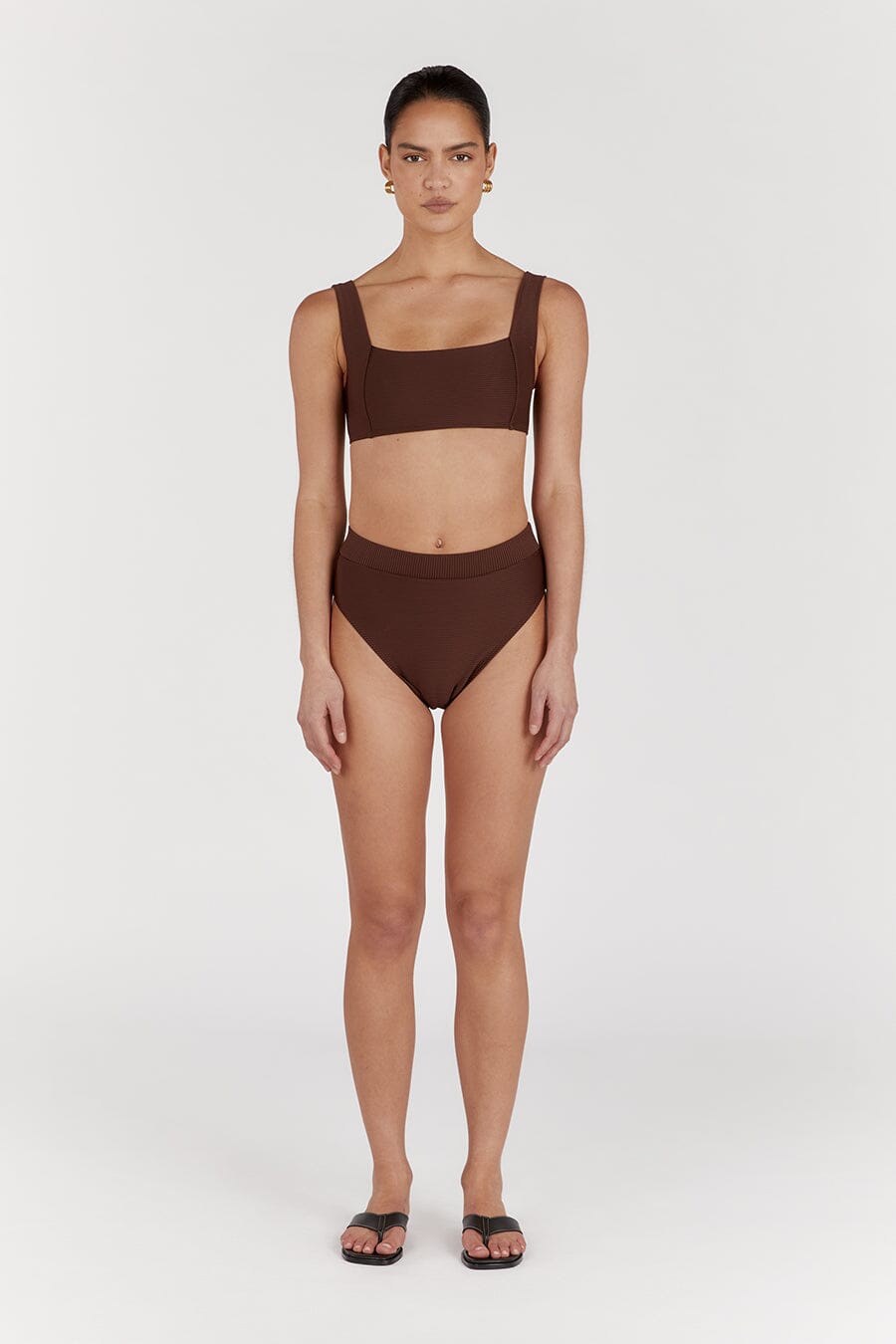 AMAYA CHOC SPORTS BRA SWIM TOP Clothing DISSH Boutiques L CHOCOLATE