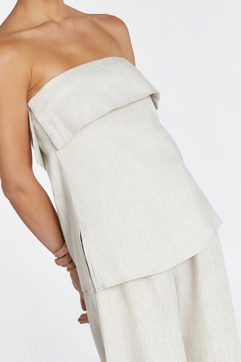LUCCA NATURAL STRAPLESS TOP