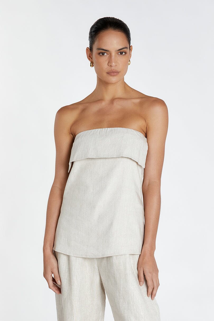 LUCCA NATURAL STRAPLESS TOP