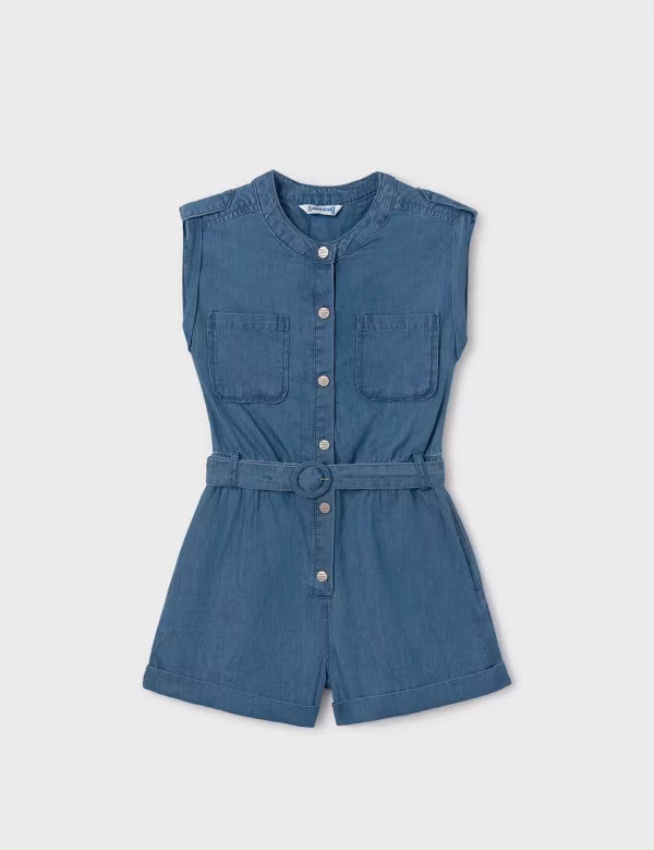 Chambray Belted Romper