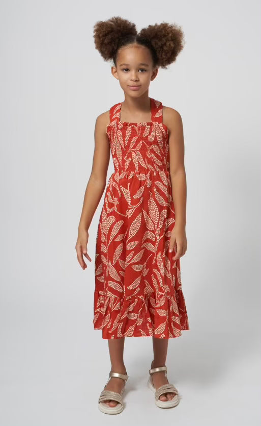 Crossback Printed Midi Dress