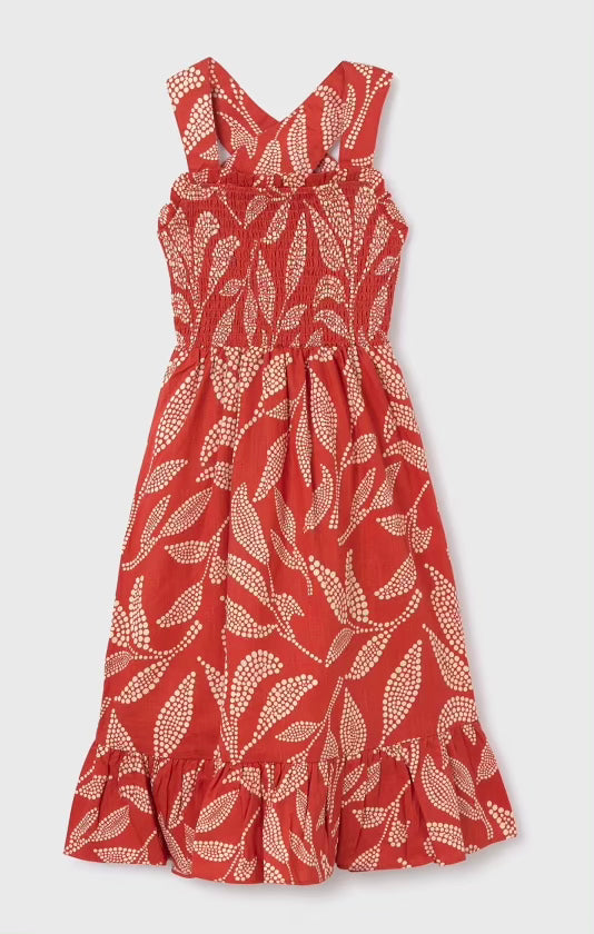 Crossback Printed Midi Dress