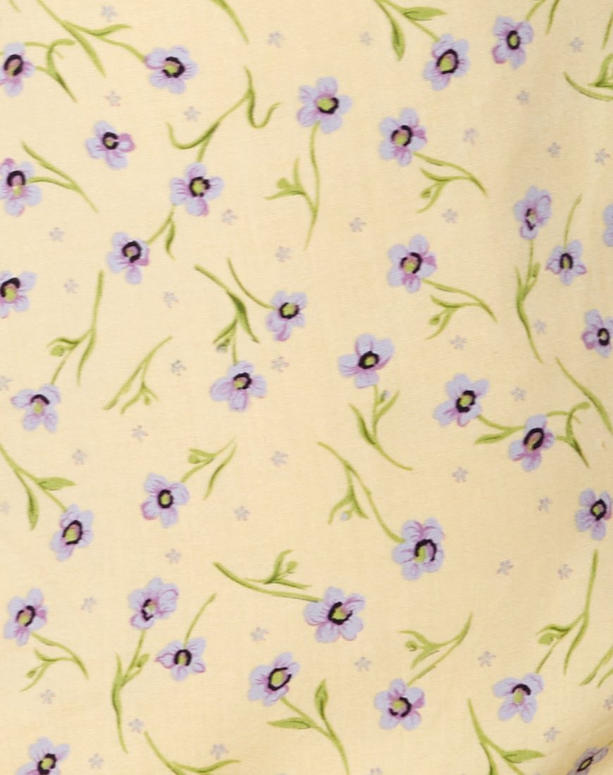 Galaca Mini Dress in Wild Flower Lemon Drop