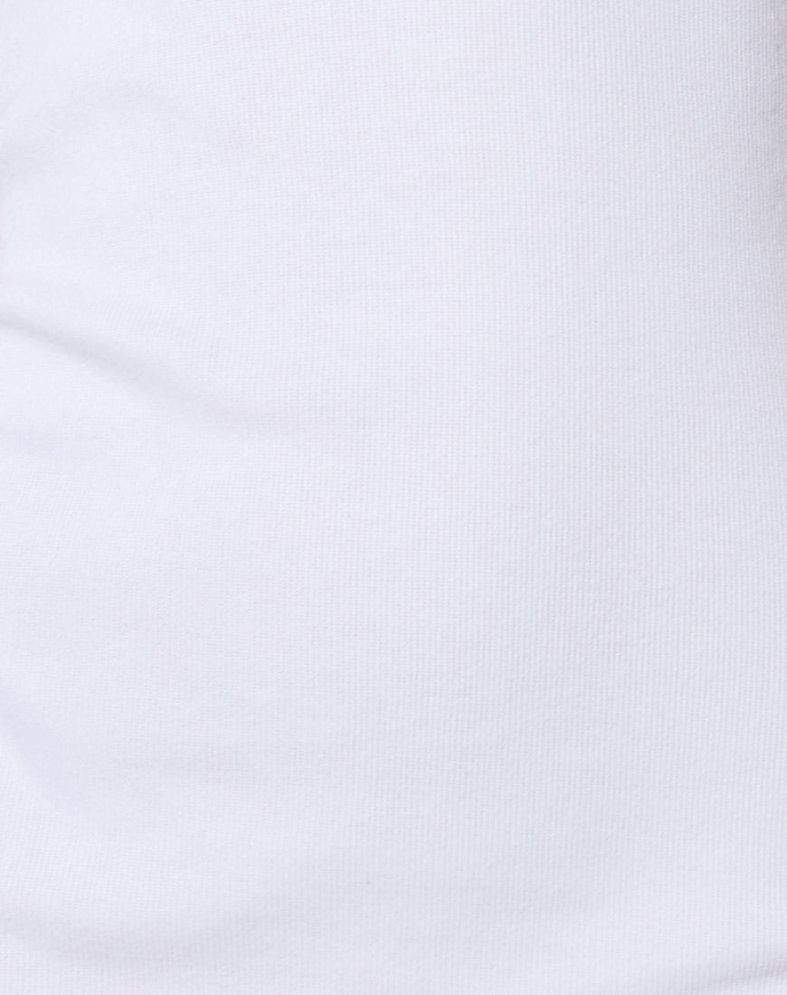 Jeeta Mini Dress in Rib White