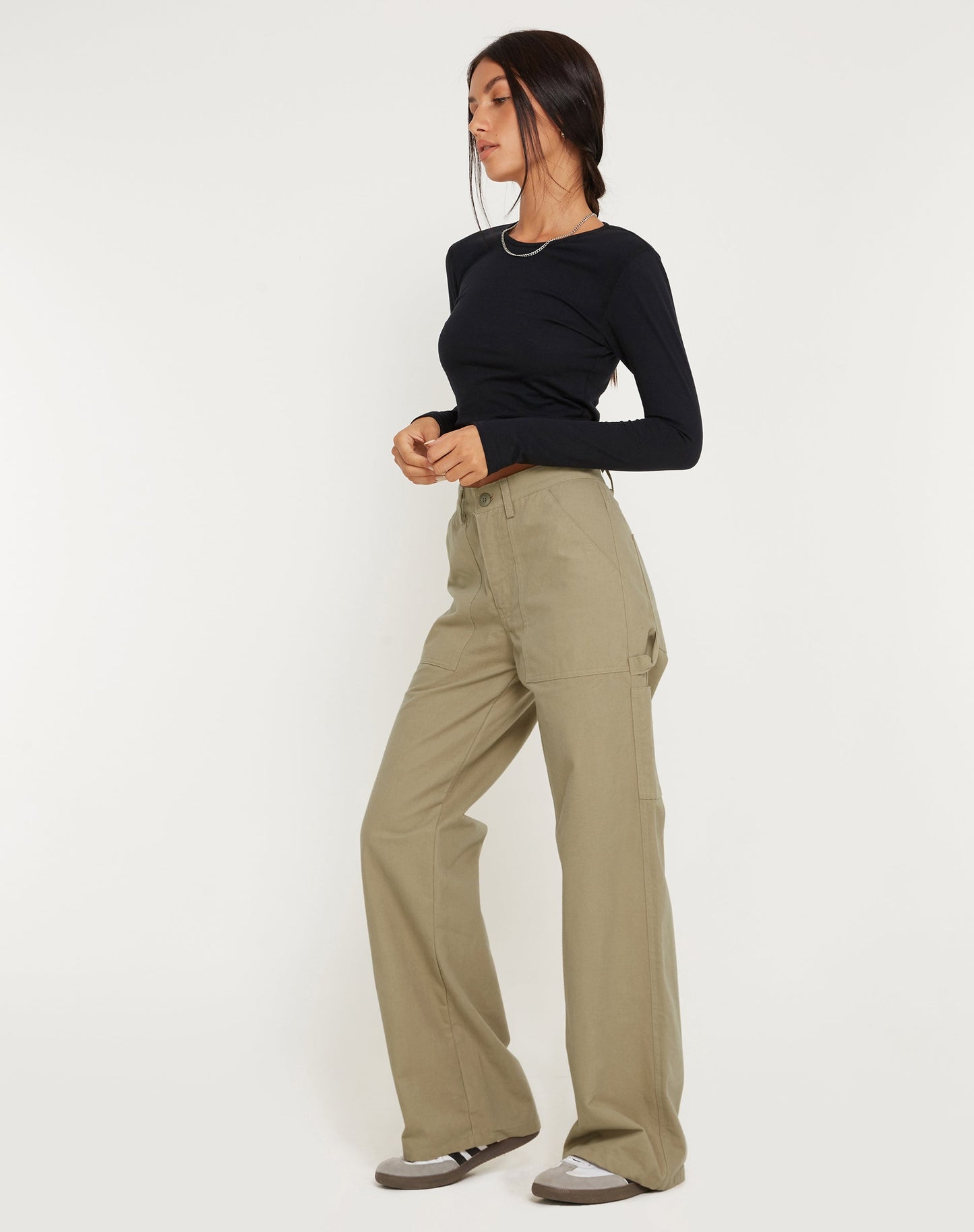 Kusnaedi Wide Leg Trouser in Stone
