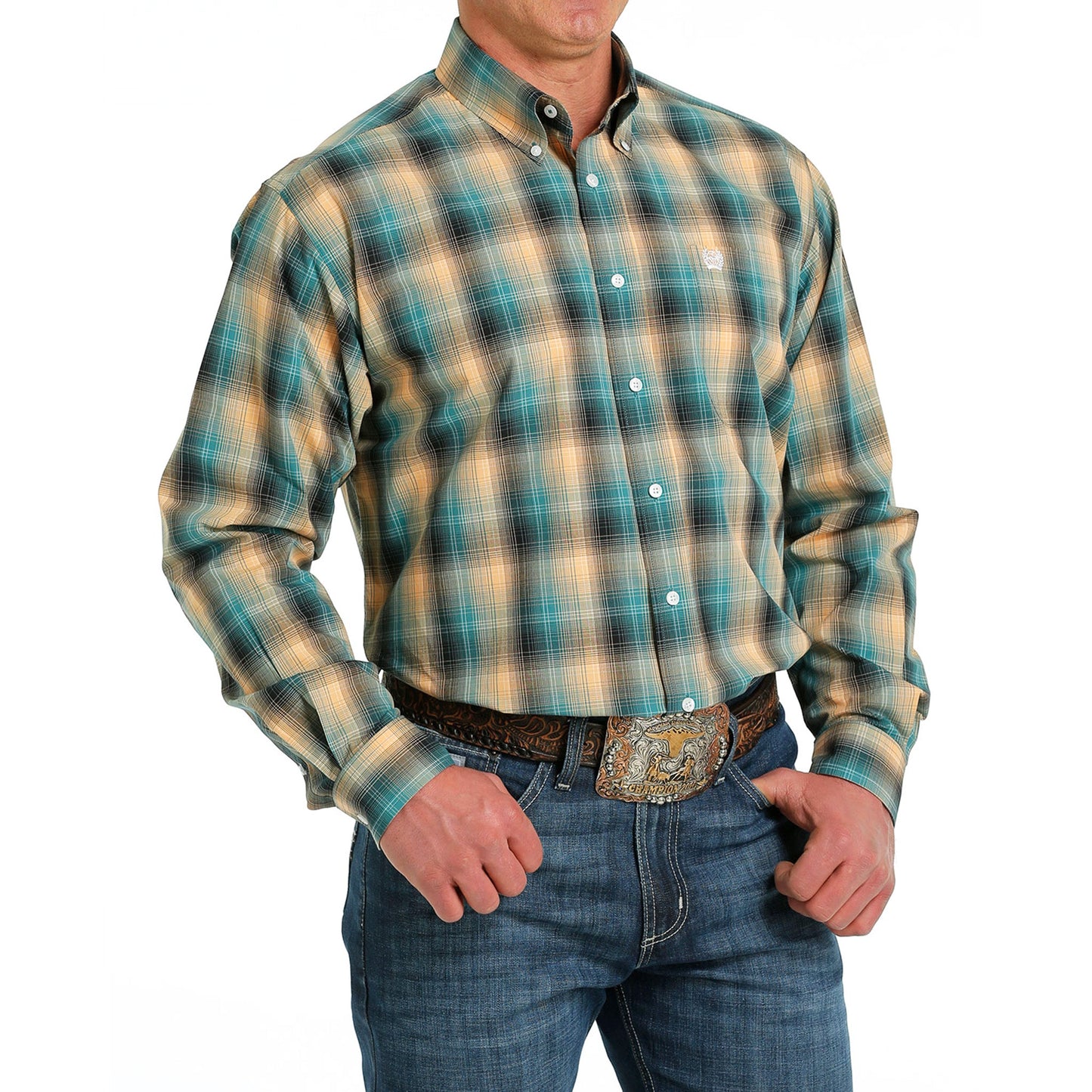 CINCH Men's Plaid Button-Down Western Shirt