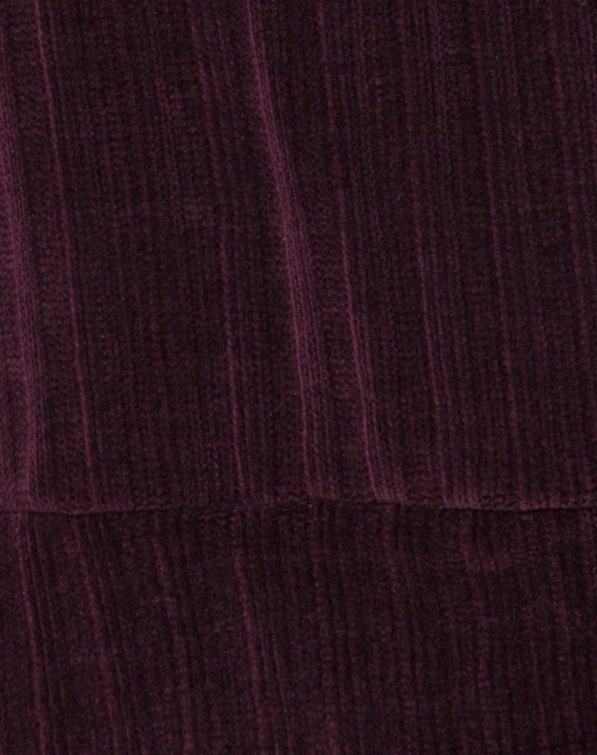 Neve Oversize Jumper Dress in Chenille Plum