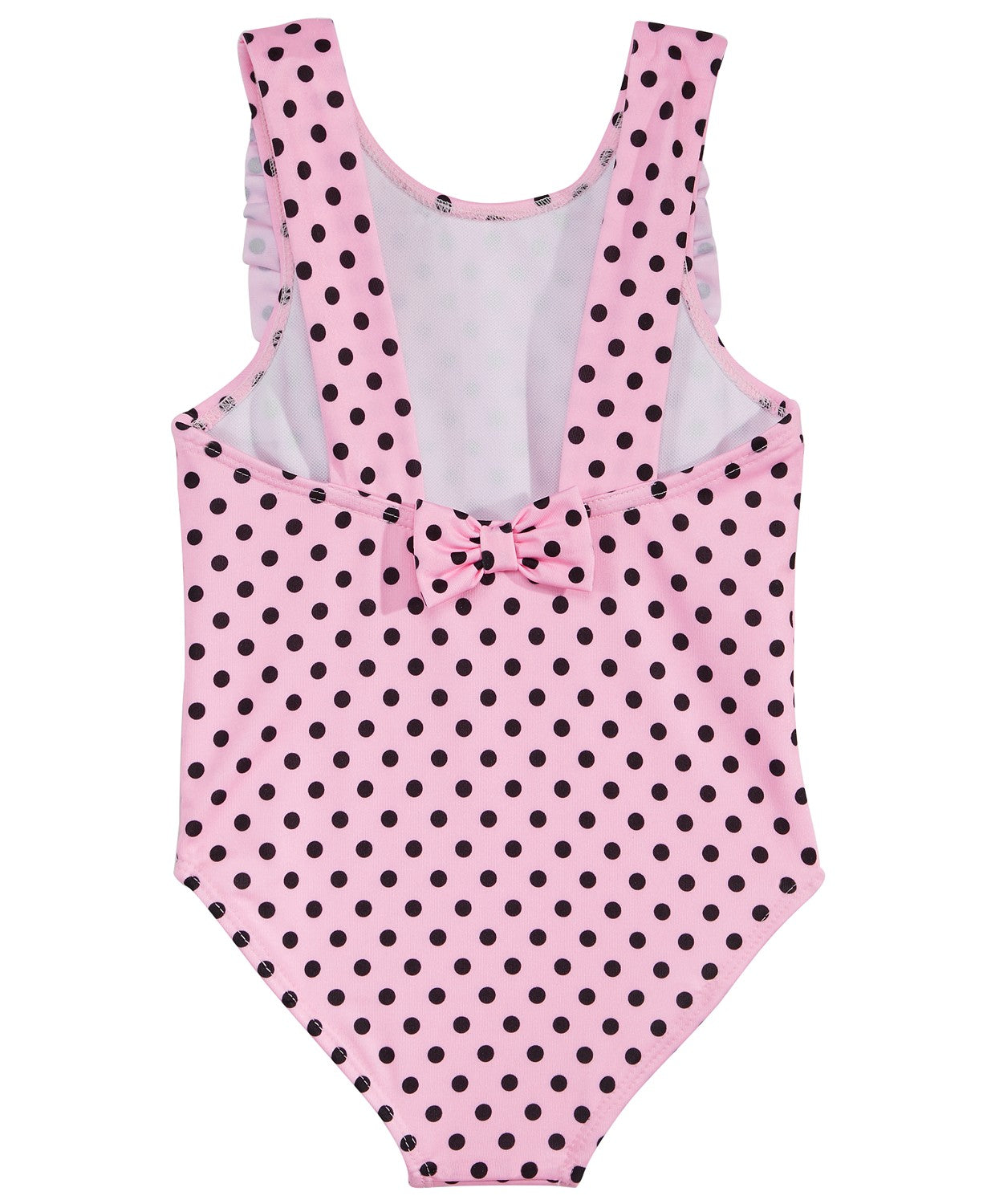 Penelope Mack Classic Pink Polka Dot Ruffled Toddler Bathing Suit