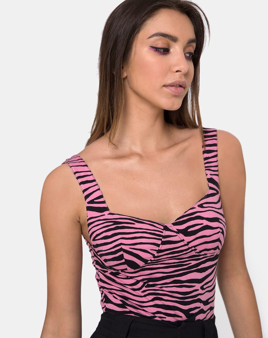 Quanti Bodice in Zip's Zebra Pink