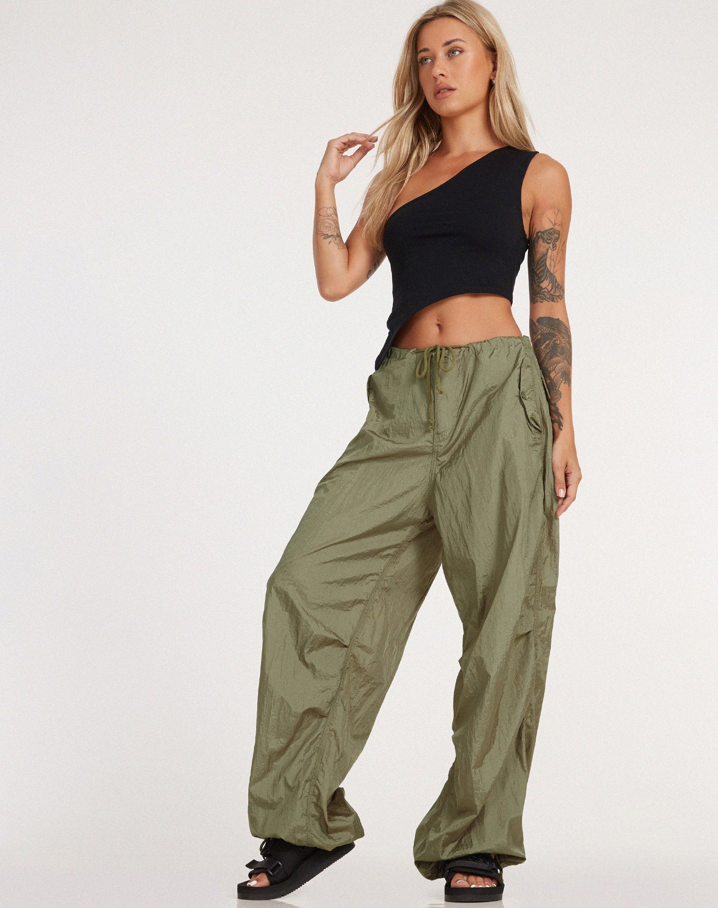 Chute Trouser in Parachute Silver Green
