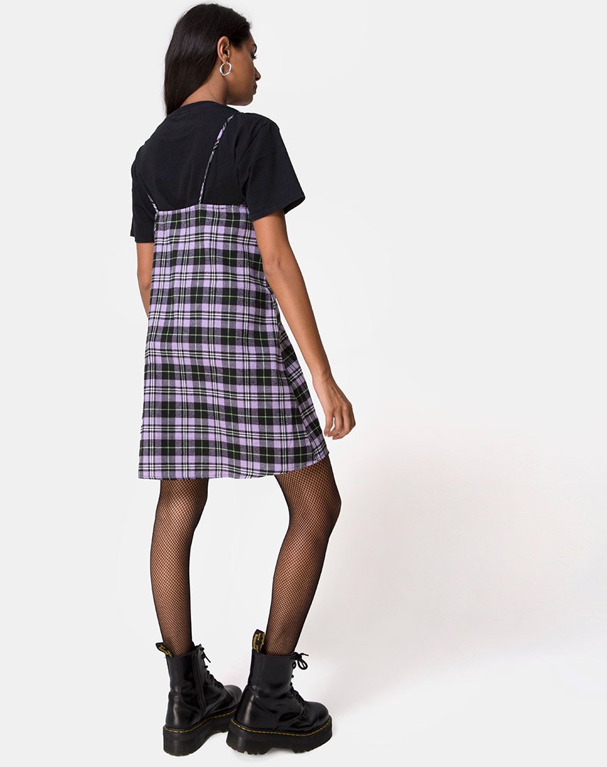 Sanna Slip Dress in Plaid Lilac