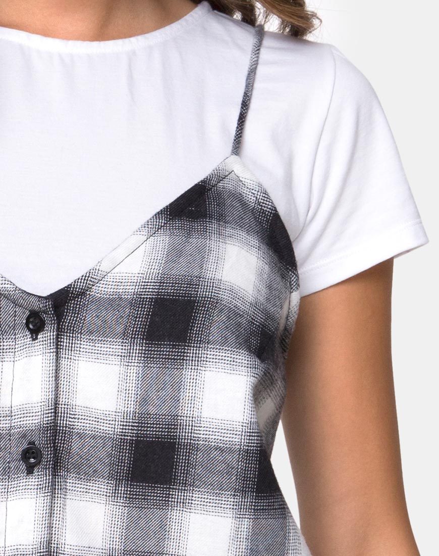 Sanna Dress in Plaid Black and White