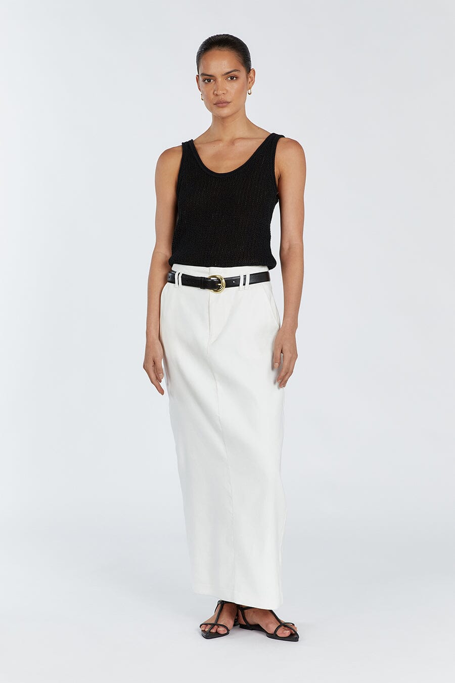 MARGOT BLACK SCOOP KNIT TANK Clothing DISSH Boutiques L BLACK