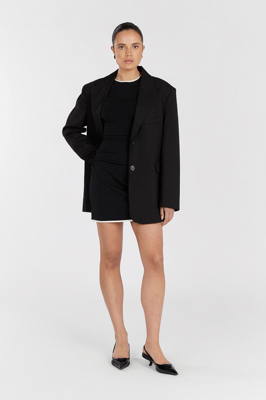 ROMY BLACK CONTRAST MINI DRESS