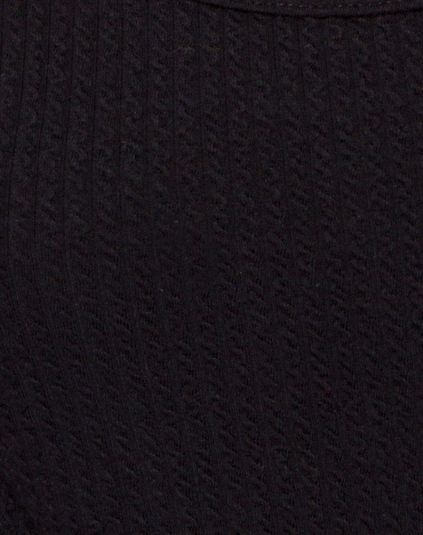 Ziga Cutout Bodice in Rib Black