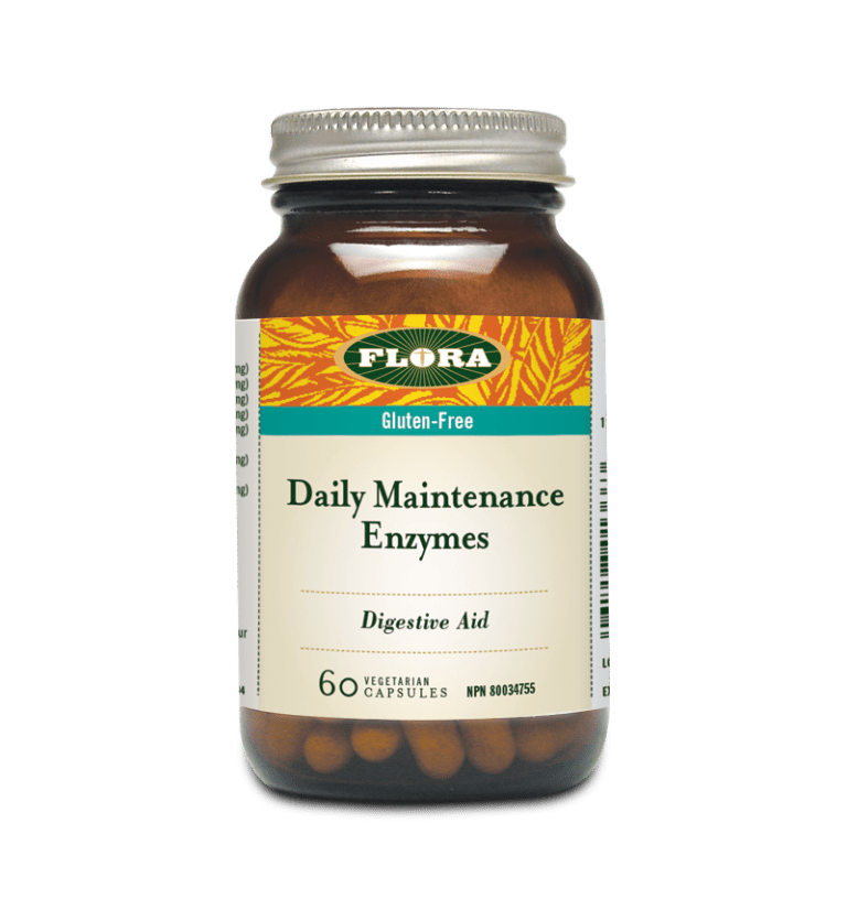 Flora Health Gluten-Free Daily Maintenance Enzymes Vegetarian Capsules - YesWellness.com