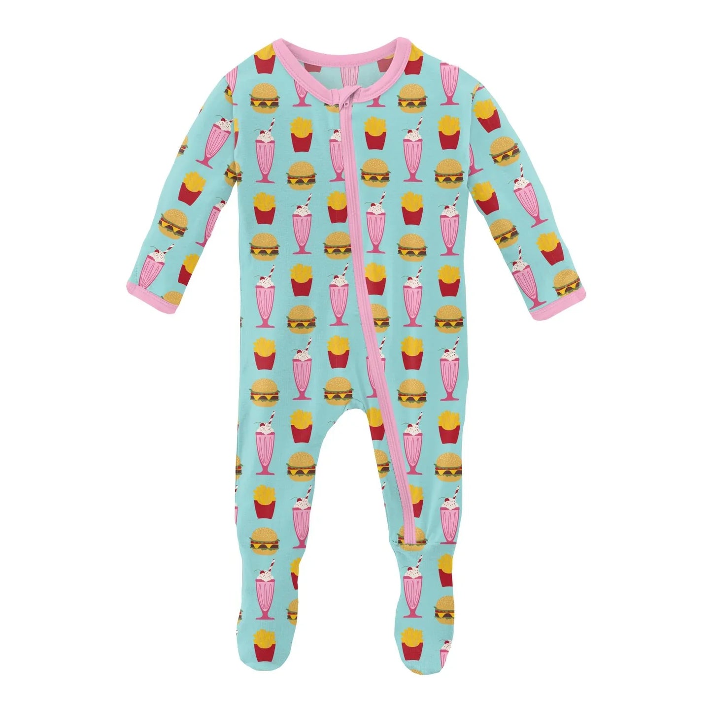 Cheeseburger Zip Ruffle Footie
