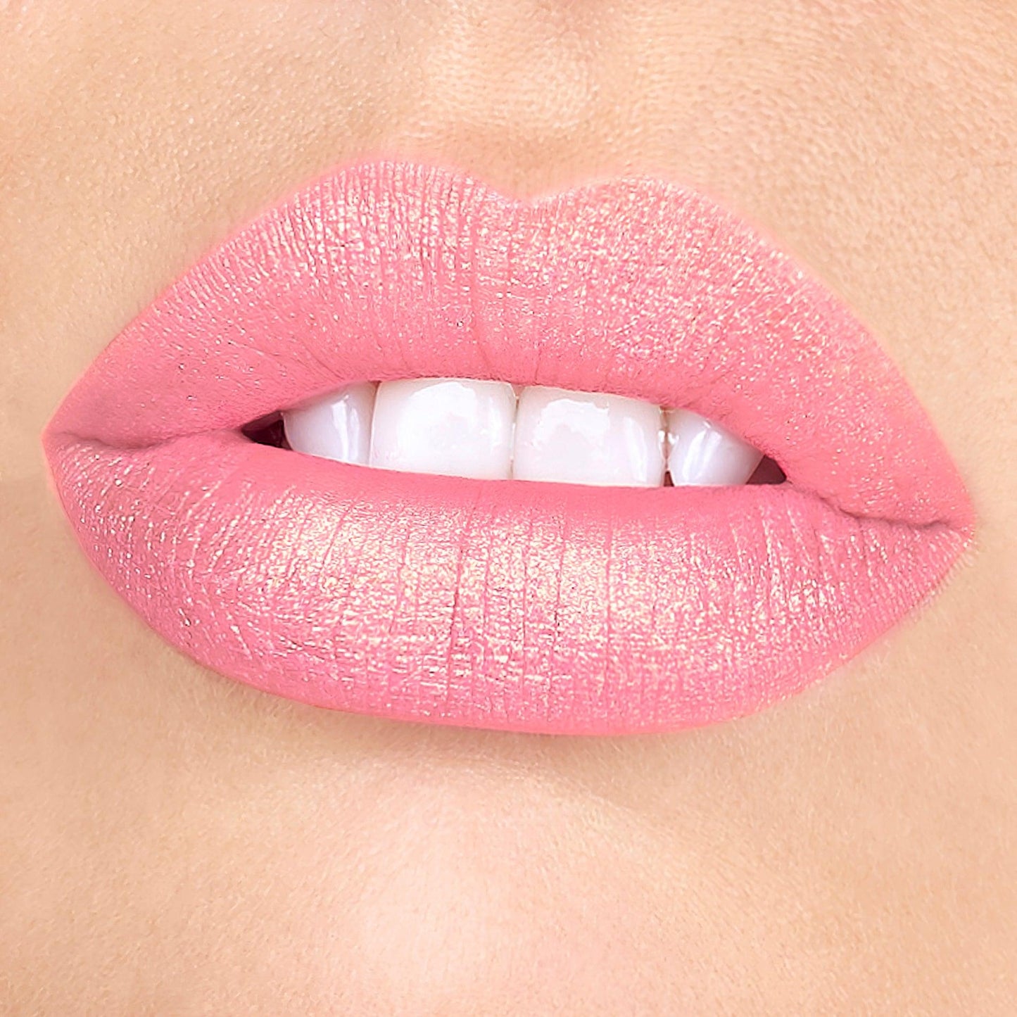 Go See | A Sheer Pale Pink With Gold And Rose Shimmer Liquid Lipstick