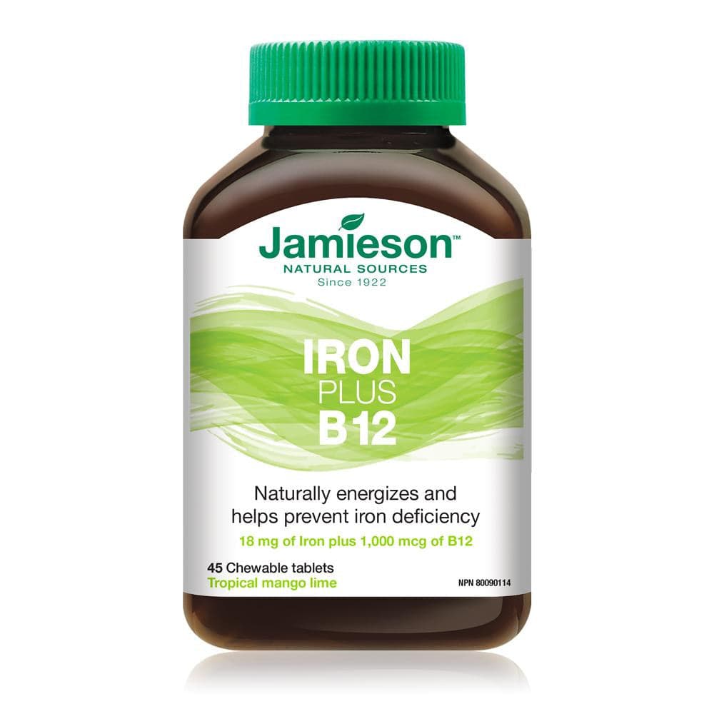 Jamieson Iron Plus B12 - Mango Lime 45 Chewable Tablets