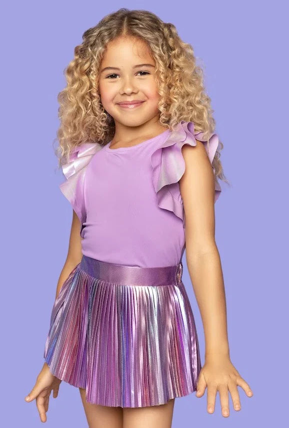 Mia Purple Flutter Top