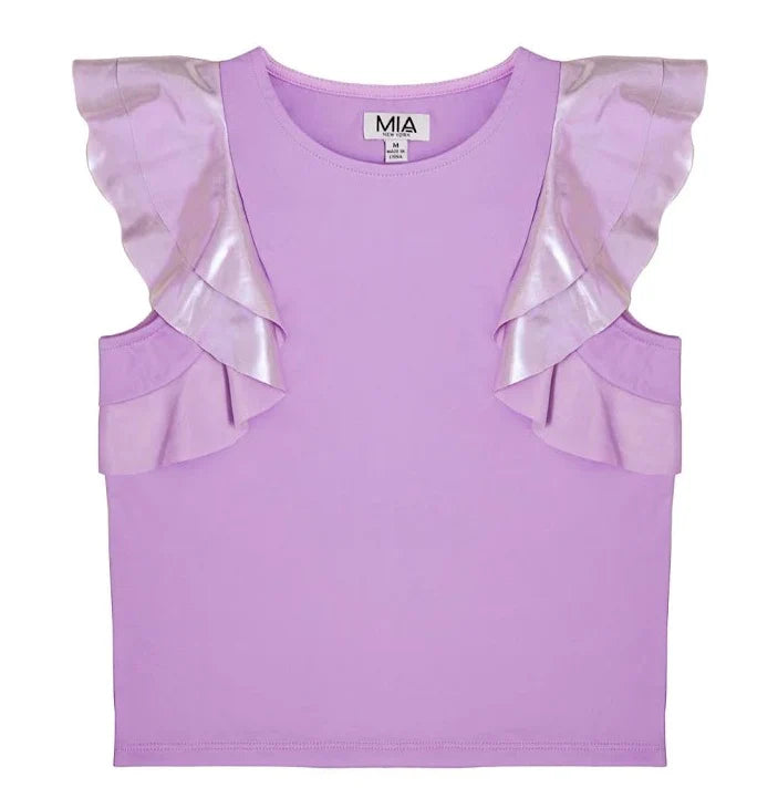 Mia Purple Flutter Top