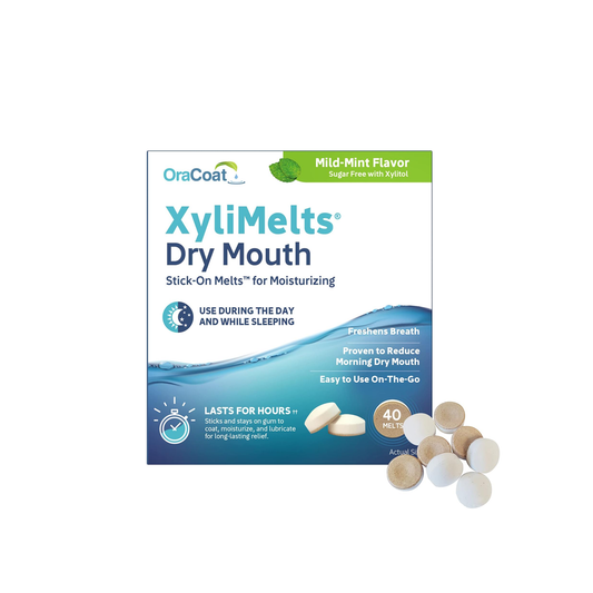 XyliMelts - Dry mouth Stick-On Melts for Saliva Stimulation - Mint Flavour | 40 Melts