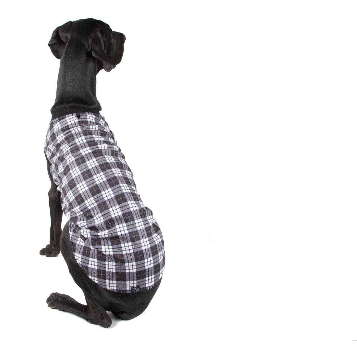 DOG FLEECE PYJAMAS: Black Plaid {FINAL SALE}