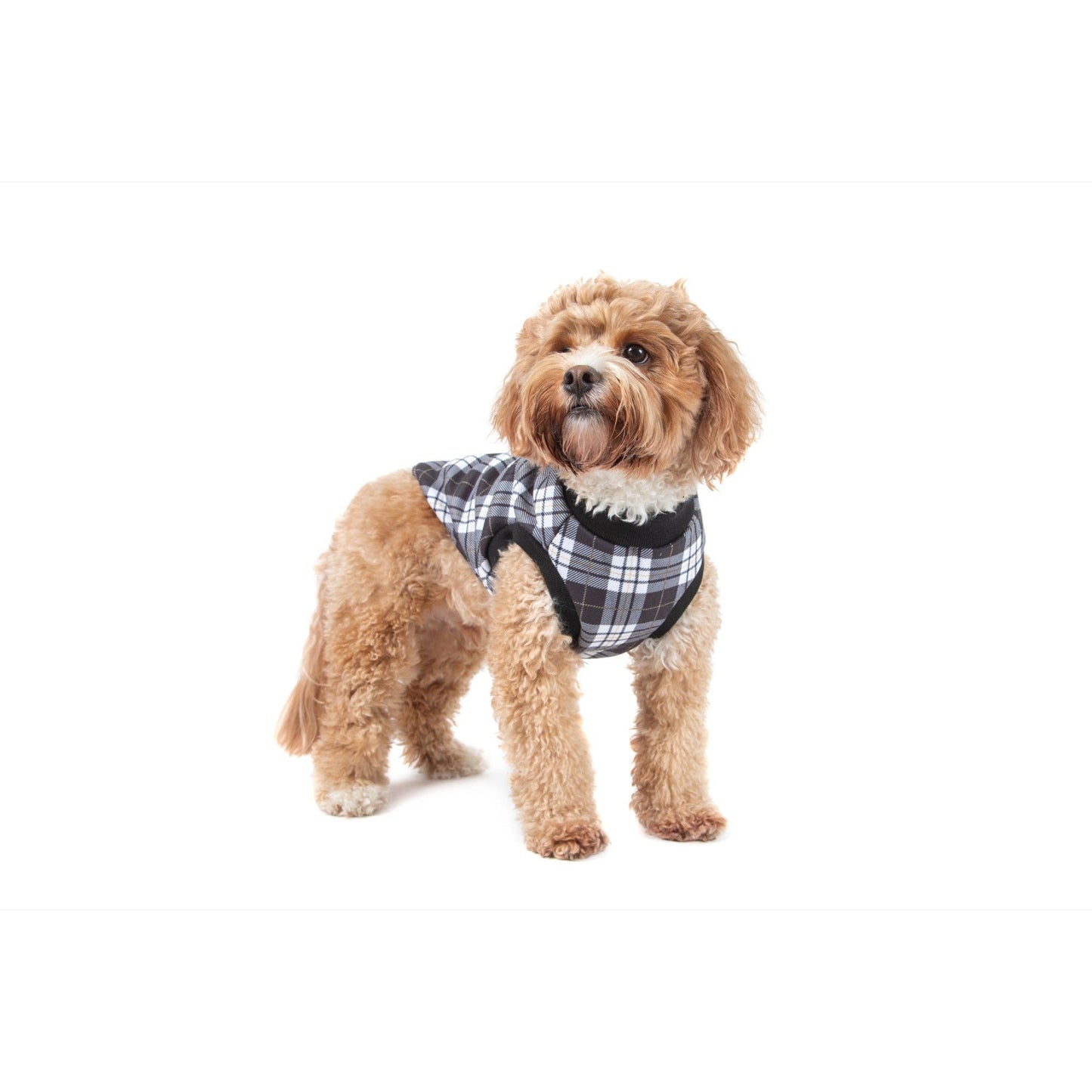 DOG FLEECE PYJAMAS: Black Plaid {FINAL SALE}