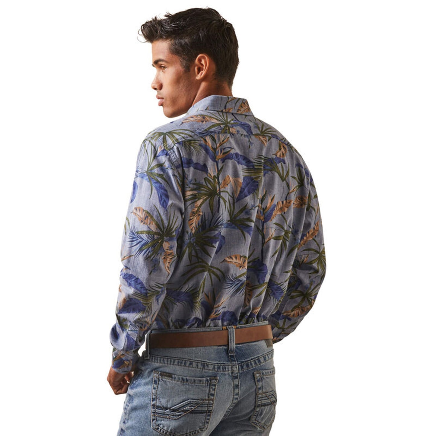 Ariat Men's Blue and White Iverson Hawaiian