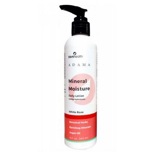 Zion Health, Adama Mineral Moisture Daily Lotion, White Rose 8 Oz