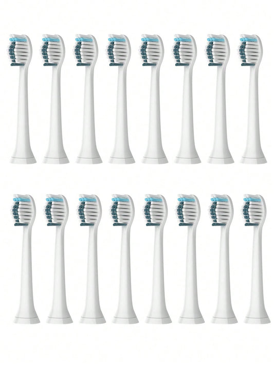 16pcs Toothbrush Head Compatible With Electric Toothbrush, White
