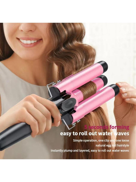 Pink Triple Barrel Hair Curler