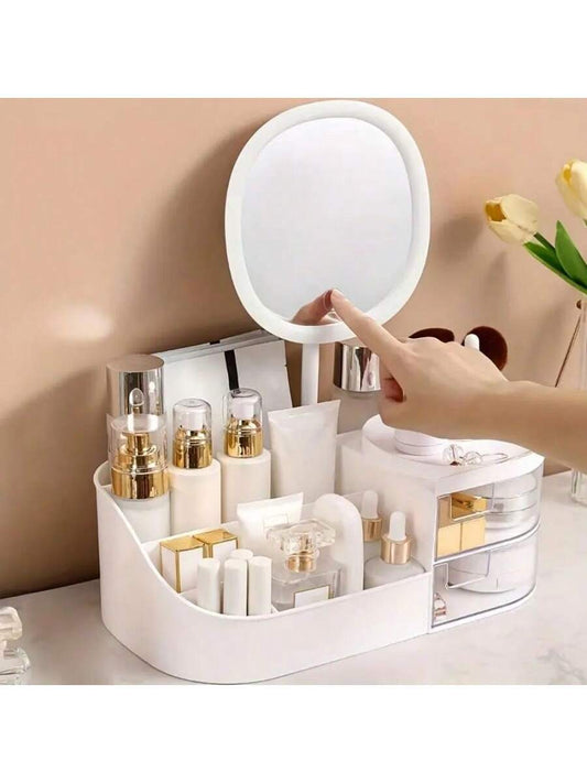 1p New-Hot-Perfume Drawer Makeup Storage Box Desktop Dresser Makeup Mirror Skin Care Shelf Cross-Border Lipstick Makeup Box