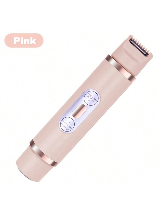 1pc Pink & Brown Abs Material Women's Dual-Head Electric Shaver For Lip & Armpit Hair Removal